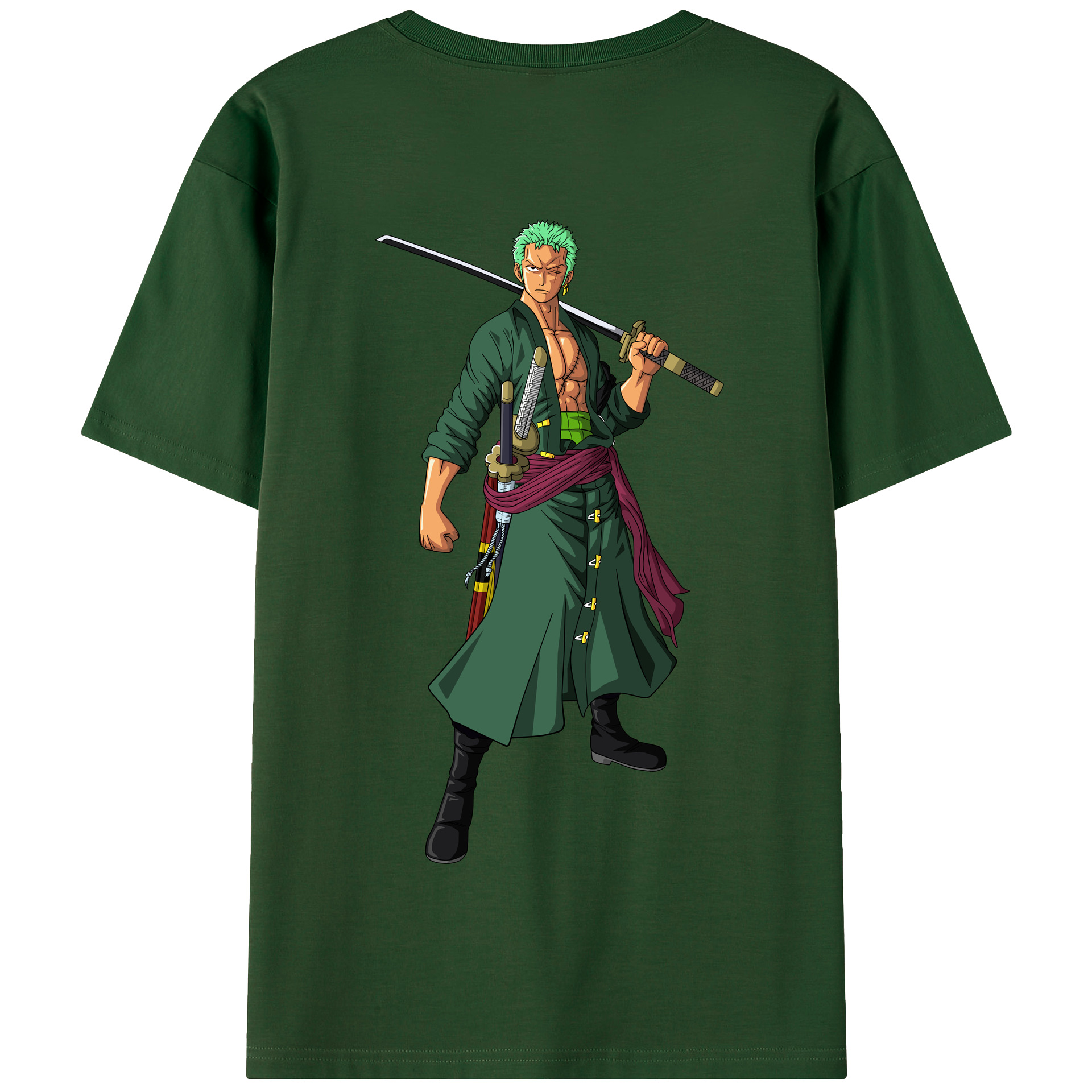 ワンピース ロロノア・ゾロ ONE PIECE Roronoa Zoro 綿100％半袖Tシャツ（背面プリント）
